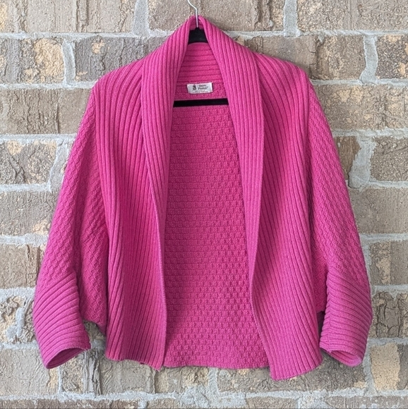 Portuguese Dom Pastor Barbie Pink 100% Wool Cocoon Cardigan One Size - Picture 6 of 6